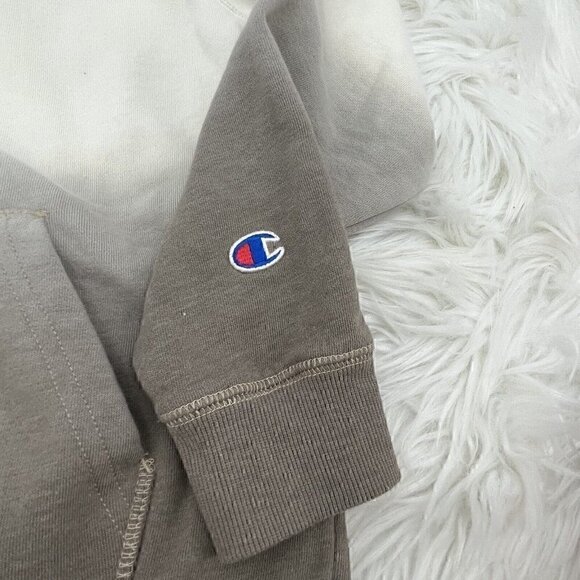 CHAMPION Girl's Medium Dip Dye Ombre Hoodie Beige Tan - Picture 4 of 7